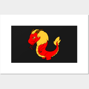 Red Chinese Dragon Posters and Art